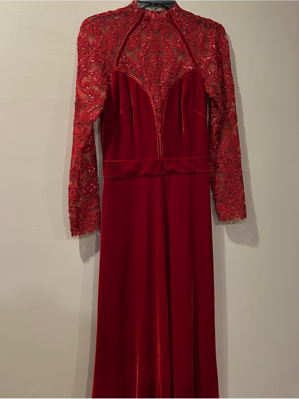 Tadashi Shoji Beaded Embroidered Velvet Dress